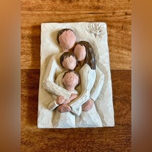 Willow Tree Family Relief Plaque - White & Pink